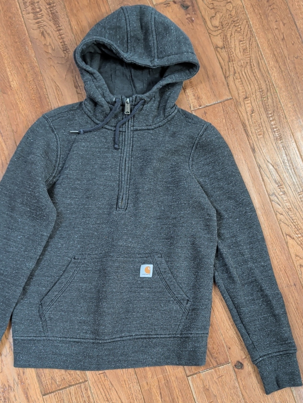 Carhartt Clarksburg Dark Gray Hooded Half-Zip Sweatshirt